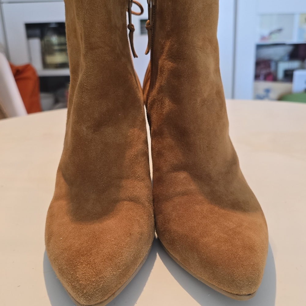 Stuart Weitzman Tan Suede Heeled Boots